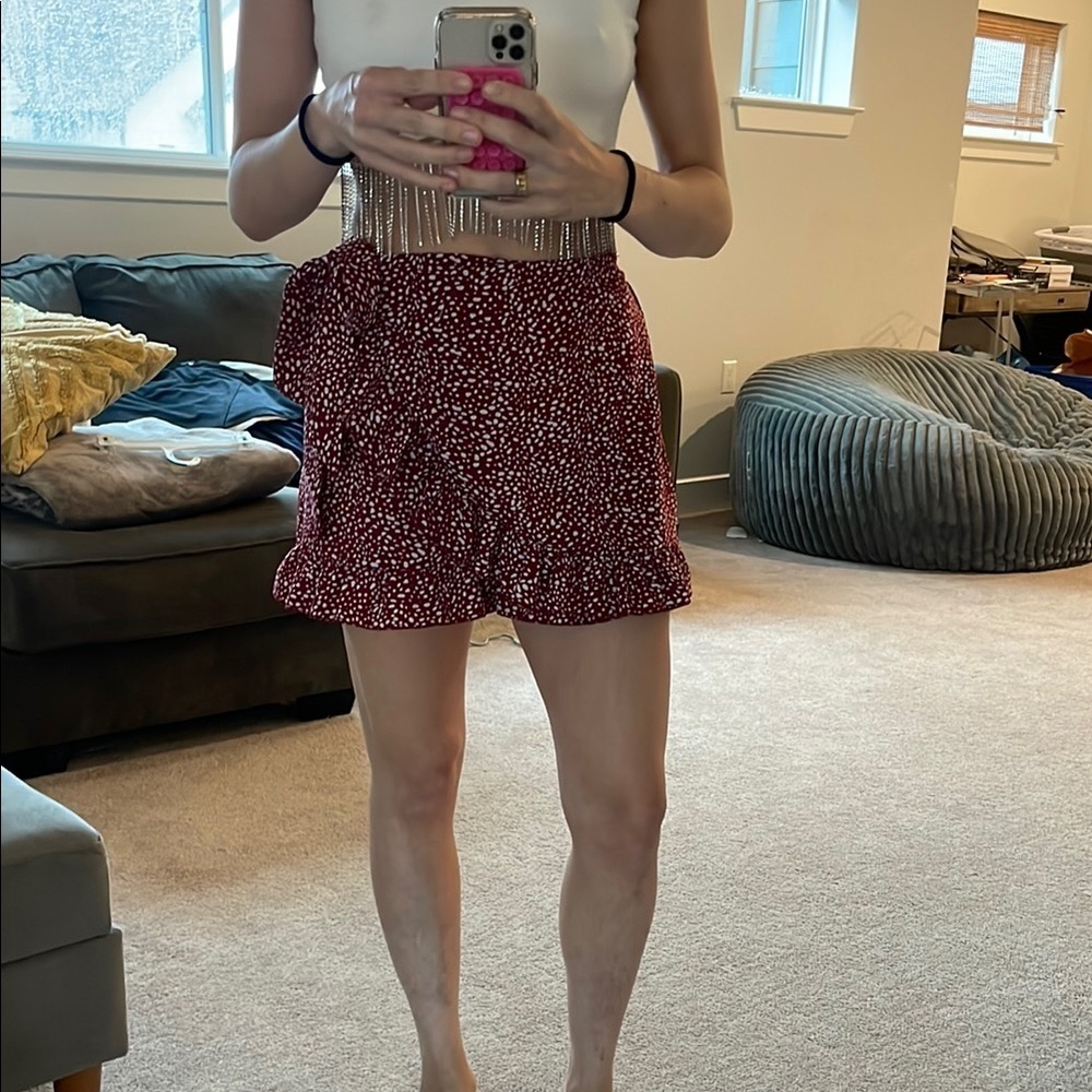 SHEIN Red Polka Dot Skort